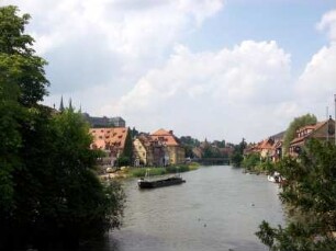Bamberg: Bebauung am Ufer der Regnitz