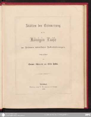 Stätten der Erinnerung an die Königin Luise im Rahmen mündlicher Ueberlieferungen