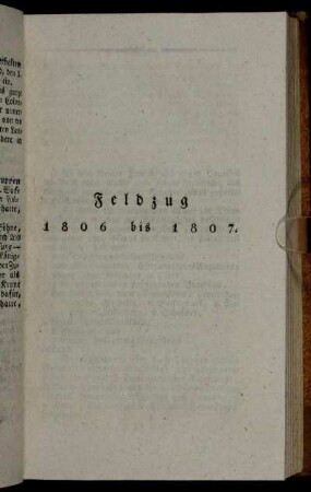 Feldzug 1806 bis 1807