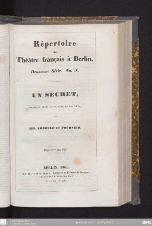 Un secret : drame en trois actes, mêlé de couplets