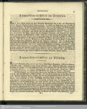 Trauerfeyerlichkeiten zu Troppau