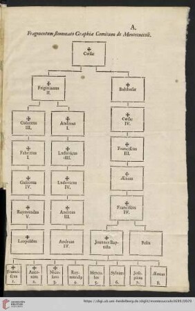 A. Fragmentum stemmato Graphiæ Comitum de Montecuccoli