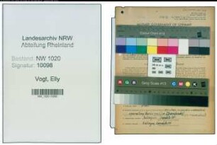 Entnazifizierung Elly Vogt , geb. 01.05.1909 (Lehrerin)