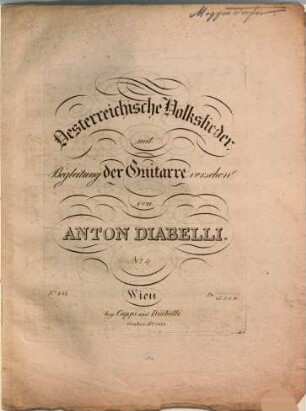 Oesterreichische Volkslieder : mit Begleitung der Guitarre versehen, 4. Die Beruigte [!]