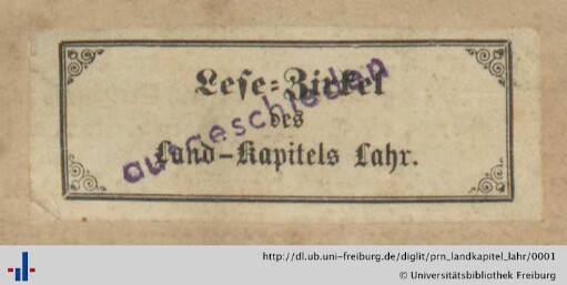 Exlibris (Aus: UB Freiburg, TM 2017/1608).