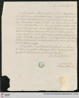 Brief an Johannes Schulze