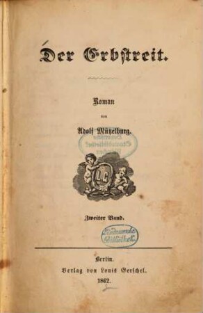 Der Erbstreit : Roman von Adolf Mützelburg, 2