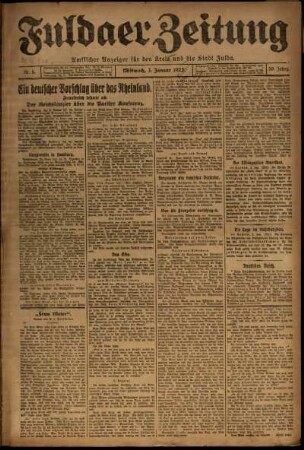 Ausgabe vom Mittwoch, den 03. Januar 1923.
