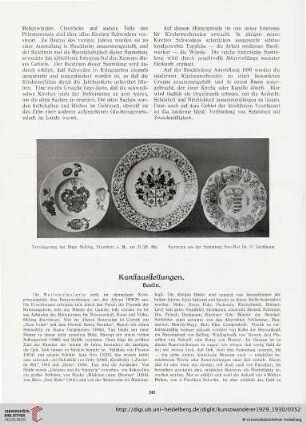 Kunstausstellungen / Kunstauktionen / Der Figdor-Verkauf / Hofstede de Groot / Londoner Kunstschau / Aus dem nordischen Kunstleben / Minnekästen im Mittelalter