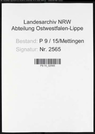 Sterberegister Standesamt Mettingen