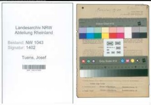 Entnazifizierung Josef Tuens , geb. 12.08.1901 (Werkmeister)