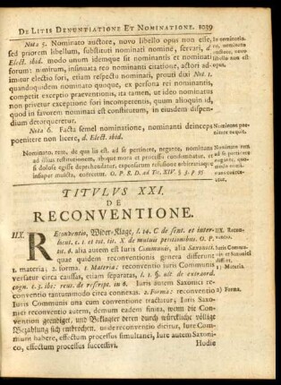 Titulus XXI. De Reconventione