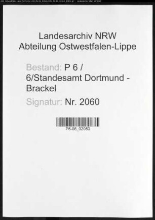 Sterberegister Standesamt Dortmund-Brackel (VI)