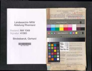 Entnazifizierung Gerhard Binckebanck , geb. 23.05.1897 (Kaufmann)