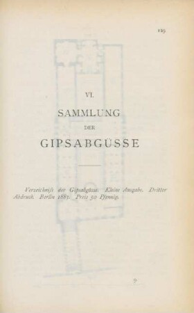 VI. Sammlung der Gipsabgüsse