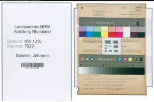Entnazifizierung Johanna Schmitz , geb. 09.01.1899 ()