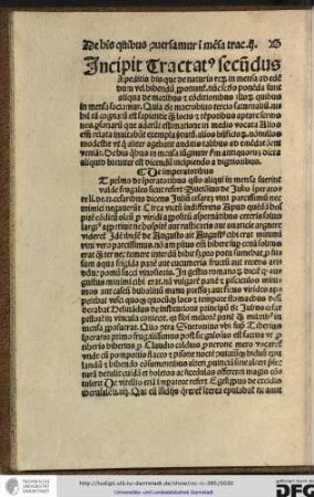 De his quibus conversamur in mensa, tractatus ii. Incipit tractatus secundus.
