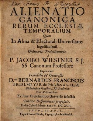 Alienatio Canonica Rerum Ecclesiae Temporalium