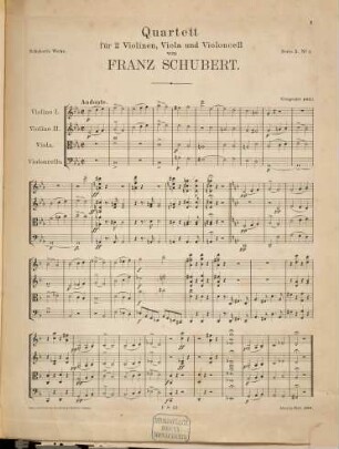Franz Schuberts Werke, Ser. 5. Quartette für Streichinstrumente