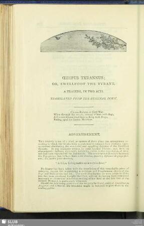 Oedipus Tyrannus; Or, Swellfoot The Tyrant. A Tragedy, In Two Acts