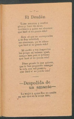 Despedida de un amante