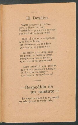 Despedida de un amante