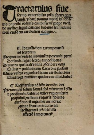 Tractatulus sive sermo de mystica significatione habitus seu indumentorum carthusiensis ordinis