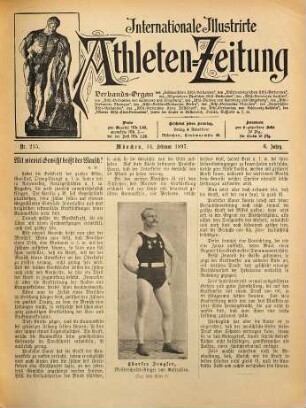 Internationale illustrirte Athleten-Zeitung : Verbandsorgan der Athleten-Verbände von Bayern, Württemberg, Süddeutschland .... 6. 1897, Jan. - März (bis 21.3. = Nr. 220)