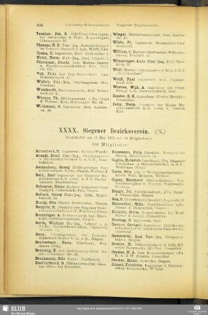 XXXX. Siegener Bezirksverein.