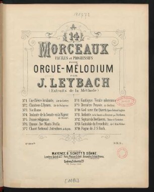 14 morceaux faciles et progressifs pour orgue-mélodium : (extraits de la méthode)