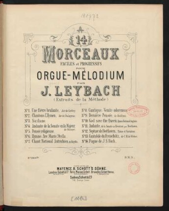 14 morceaux faciles et progressifs pour orgue-mélodium : (extraits de la méthode)