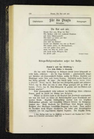 Kriegsreligionsstunden außer der Reihe : 4. Daniel 5 und der Weltkrieg ; [Fortsetzung]