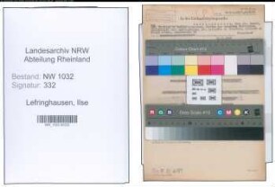 Entnazifizierung Ilse Lefringhausen , geb. 23.10.1904 ()