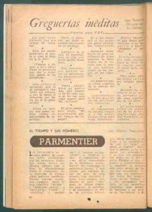 Parmentier : El tiempo y sus hombres