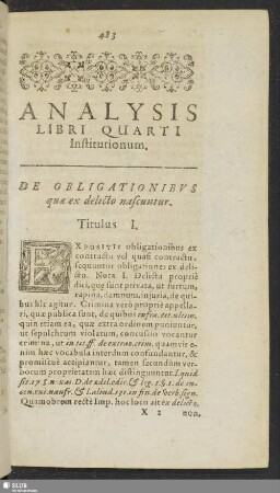 Analysis Libri Quarti Institutionum