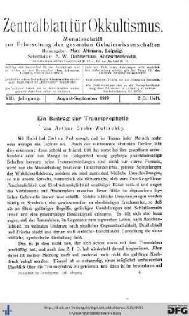 2./3. Heft (Aug.-Sept. 1919)