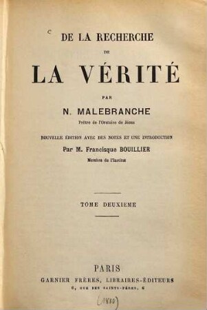 De la recherche de la vérité, 2