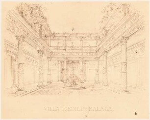 Villa Loring, Malaga Ausführungsprojekt: Ansicht des Innenhofs