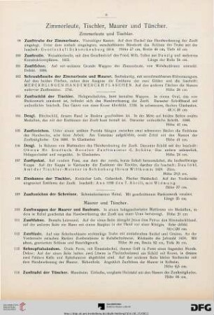 Zimmerleute, Tischler, Maurer und Tüncher (Nr. 99-114)