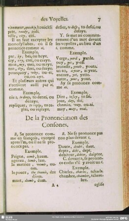 De la Prononciation des Consones