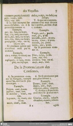 De la Prononciation des Consones