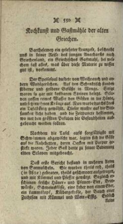 Kochkunst und Gastmähle der alten Griechen.