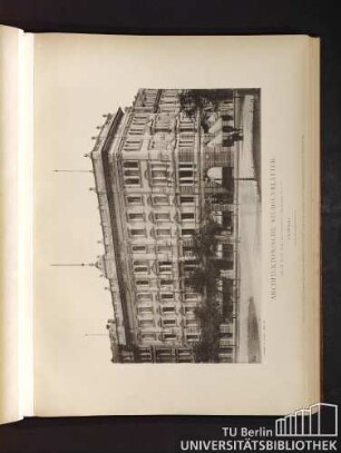 Architektonische Studienblätter. Serie III, No. 61. Wohn- und Geschäftshaus Augustusplatz No. 1-3. Leipzig.