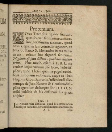 1-6, Prooemium. Thes. I. - XXXVI.