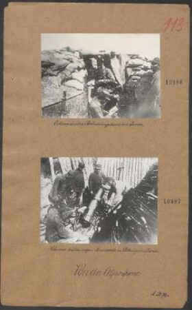 Schwerer öster.-ungar.Minenwerfer in Stellung am Isonzo