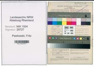 Entnazifizierung Fritz Pawlowski , geb. 02.10.1901 (Schaffner)
