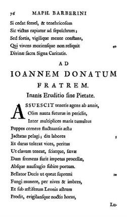 Ad Ioannem Donatum Fratrem. Inanis Eruditio Pietate.