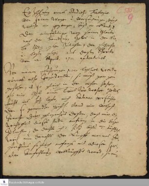 Auszug aus einem Brief von [Unbekannt] an [Unbekannt].