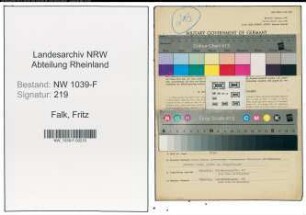 Entnazifizierung Fritz Falk , geb. 16.07.1893 (Geschaeftsfuehrer)