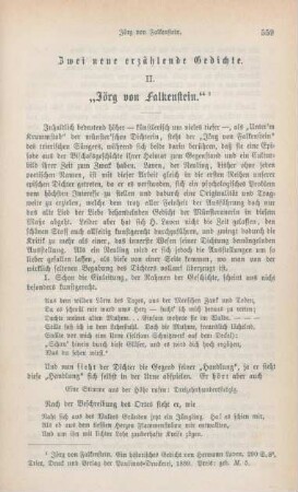 559-578 Zwei neue erzählende Gedichte : "Jörg von Falkenstein"